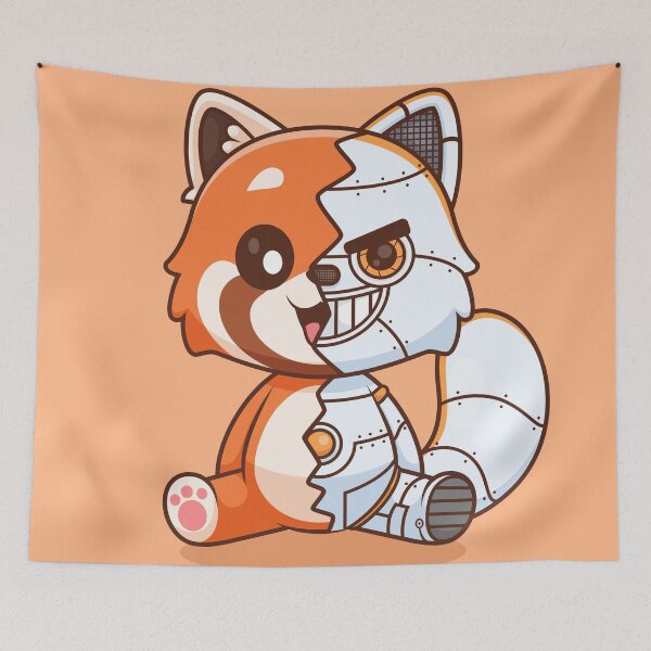 Item preview, Cute Red Panda Robot Cyborg Cartoon Vector Icon - Adorable Animal and Technology Illustration designed and sold by hjian8219.