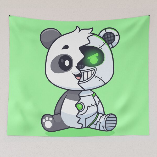 Item preview, Cute Panda Robot Cyborg Cartoon Vector Icon - Adorable Animal and Technology Illustration designed and sold by hjian8219.