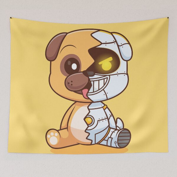 Item preview, Cute Pug Dog Robot Cyborg Cartoon Vector Icon - Adorable Animal and Technology Illustration designed and sold by hjian8219.