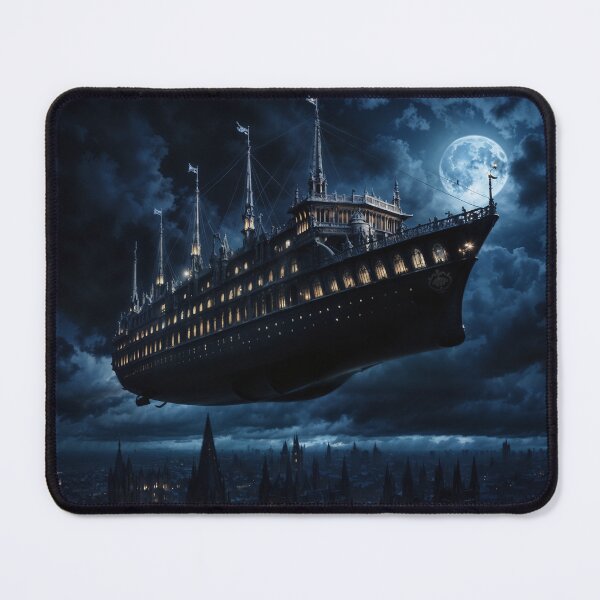 Item preview, Celestial Voyage: The Majestic Airship Over Gothic Dreamscapes designed and sold by ArtGotika.