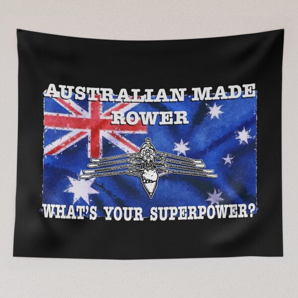 Item preview, Rowers Rowing with Superpowers on Australian Flag designed and sold by Michael van der Hoorn.