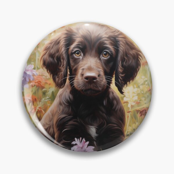 Item preview, Boykin Spaniel Puppy in a flower garden designed and sold by Samuelsboro.