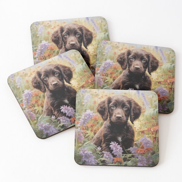 Item preview, Boykin Spaniel Puppy in a flower garden designed and sold by Samuelsboro.