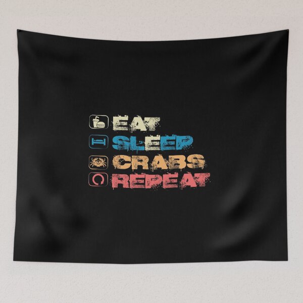 Item preview, Eat Sleep Crabs Repeat designed and sold by SpoopyDanceKid.