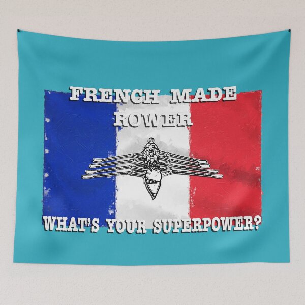 Item preview, French Rowers Rowing with Superpowers on French Flag designed and sold by Michael van der Hoorn.