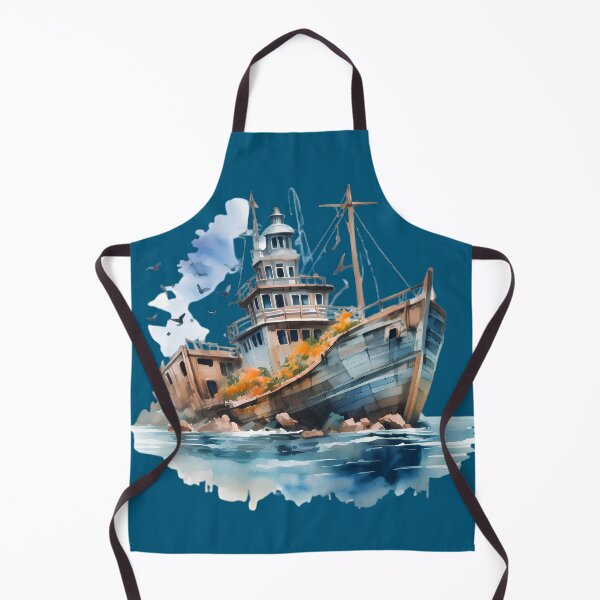 Item preview, Ocean Shipwreck Watercolor designed and sold by BeachBreezyVA.