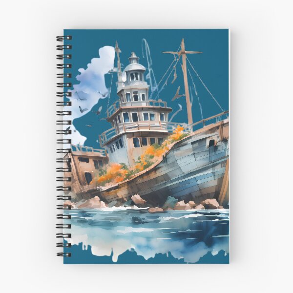 Item preview, Ocean Shipwreck Watercolor designed and sold by BeachBreezyVA.