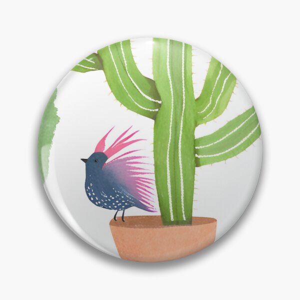 Item preview, Blooming cactus and bird designed and sold by seahorse crossing.