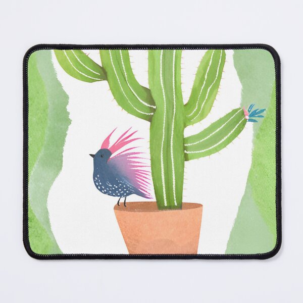 Item preview, Blooming cactus and bird designed and sold by seahorse crossing.