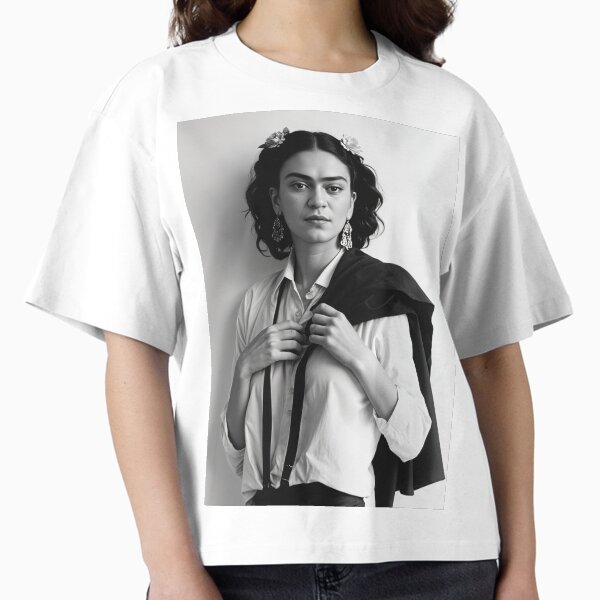 Item preview, Frida Kahlo Wearing White Shirt designed and sold by TeeARTHY.