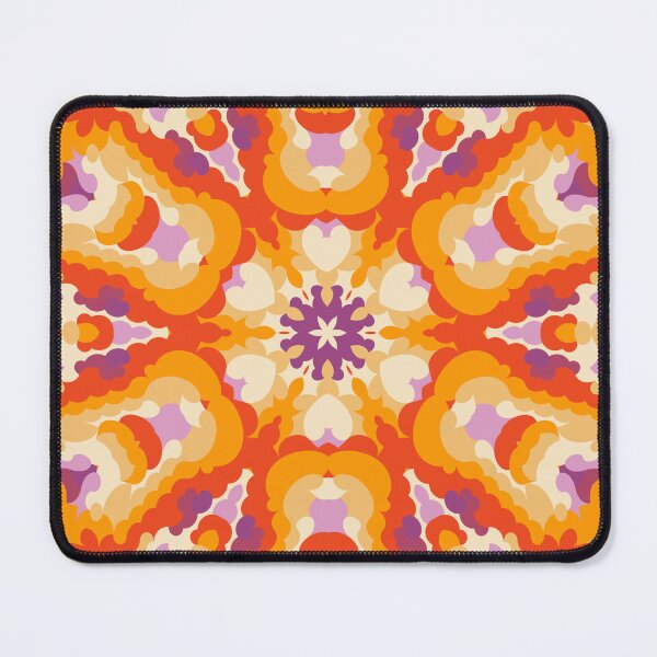Item preview, Retro Mandala Red Orange Purple and Yellow designed and sold by WormholeOrbital.