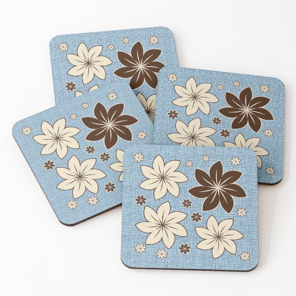Item preview, Floral design on blue designed and sold by Gaspar Avila.