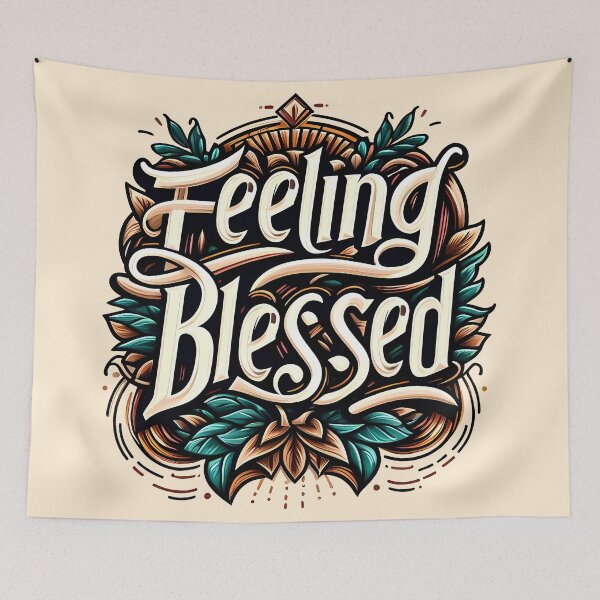 Item preview, Feeling blessed, typography designed and sold by maxmaj.