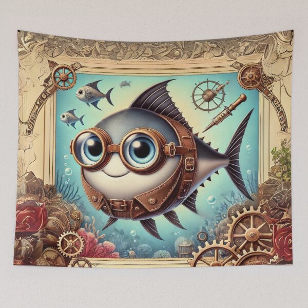 Item preview, Steampunk Wahoo Fish Adventurer designed and sold by Sillytoe.