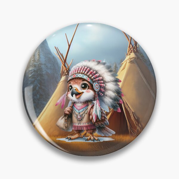 Item preview, Tribal Chief Owl in a Winter Wonderland designed and sold by Sillytoe.