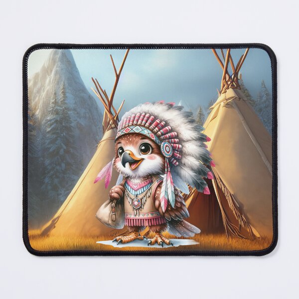 Item preview, Tribal Chief Owl in a Winter Wonderland designed and sold by Sillytoe.
