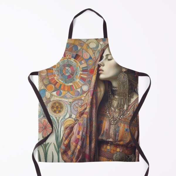 Item preview, Portrait of a Hippie Woman - Klimt 13 designed and sold by Kallak-AI-Art.