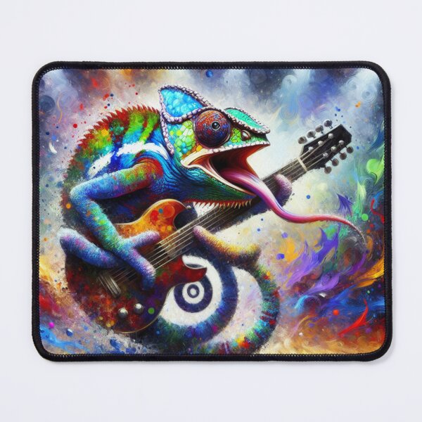 Item preview, Chameleon Rock Star, Splatter Paint Art, Electric Guitar designed and sold by DroopysDesigns.
