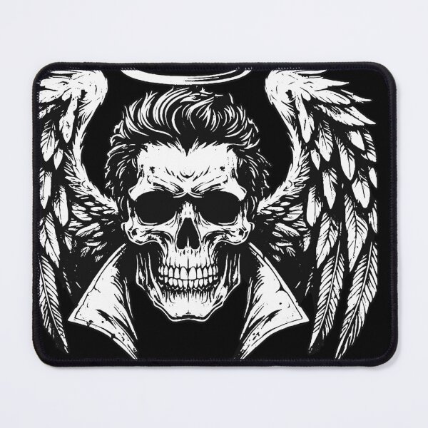 Item preview, Dark Art Skull Angel Face with Wings Horror Grunge Vintage designed and sold by MORSPECTIVE.