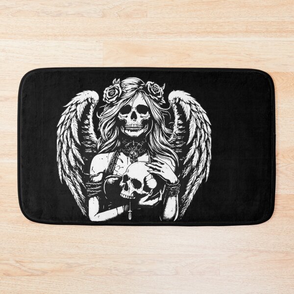 Aperçu de l'œuvre Dark Art Crâne Ange Visage avec Ailes Horreur Grunge Vintage créée et vendue par MORSPECTIVE.