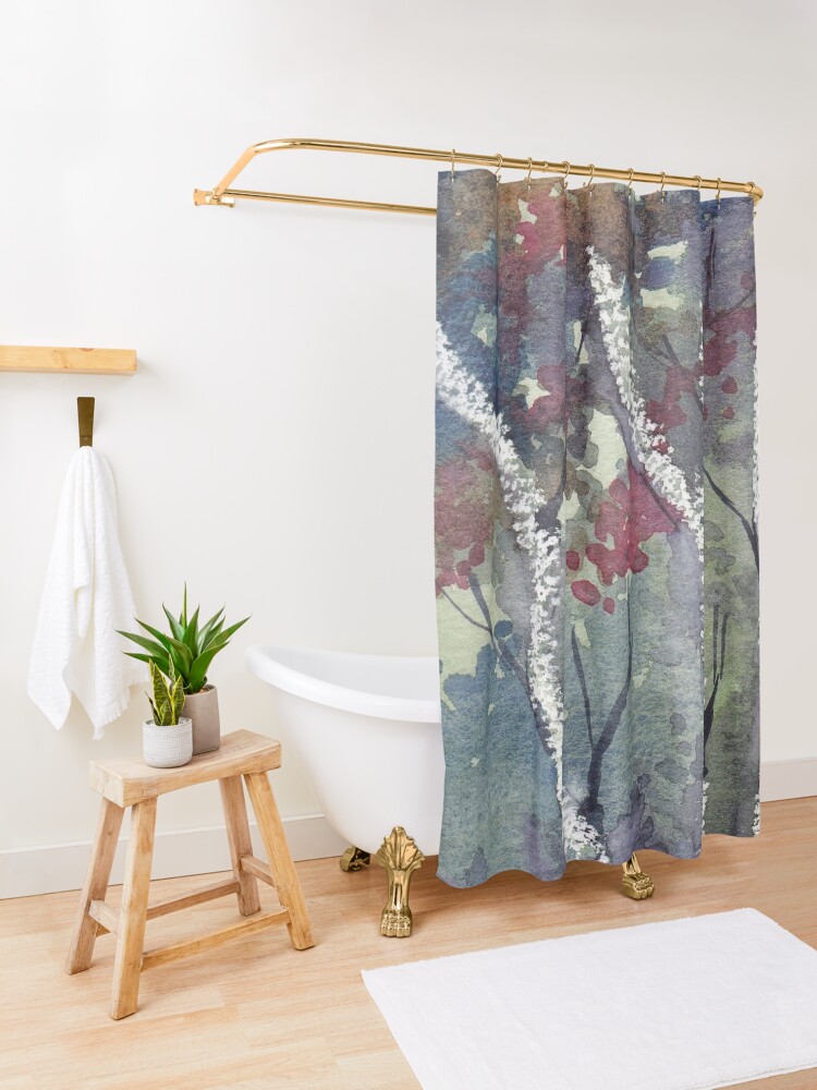 Alternate view of The Dark Forest Shower Curtain
