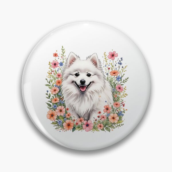 Item preview, Japanese Spitz And Flowers designed and sold by TheAnimalZ00.