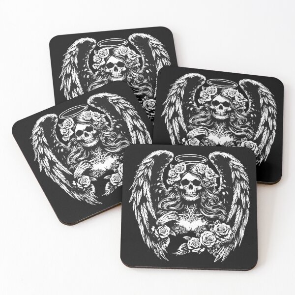 Item preview, Dark Art Skull Angel Face with Wings Horror Grunge Vintage designed and sold by MORSPECTIVE.