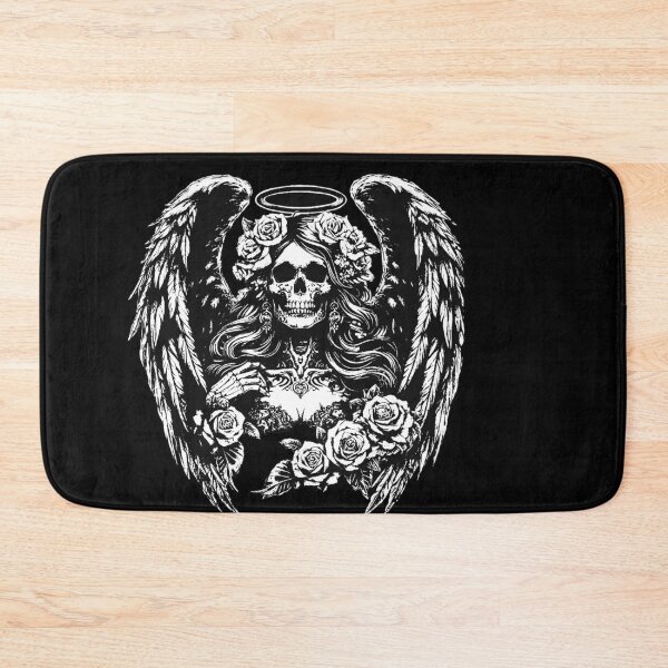 Aperçu de l'œuvre Dark Art Crâne Ange Visage avec Ailes Horreur Grunge Vintage créée et vendue par MORSPECTIVE.