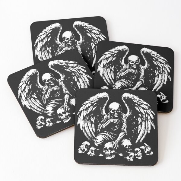 Item preview, Dark Art Skull Angel Face with Wings Horror Grunge Vintage designed and sold by MORSPECTIVE.