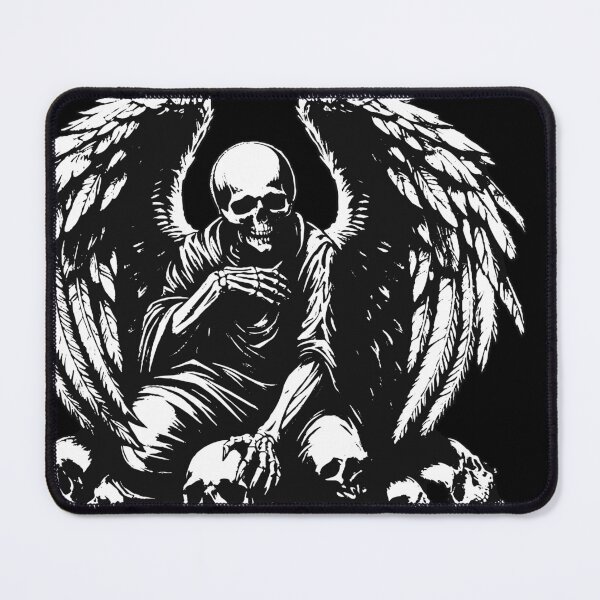 Item preview, Dark Art Skull Angel Face with Wings Horror Grunge Vintage designed and sold by MORSPECTIVE.