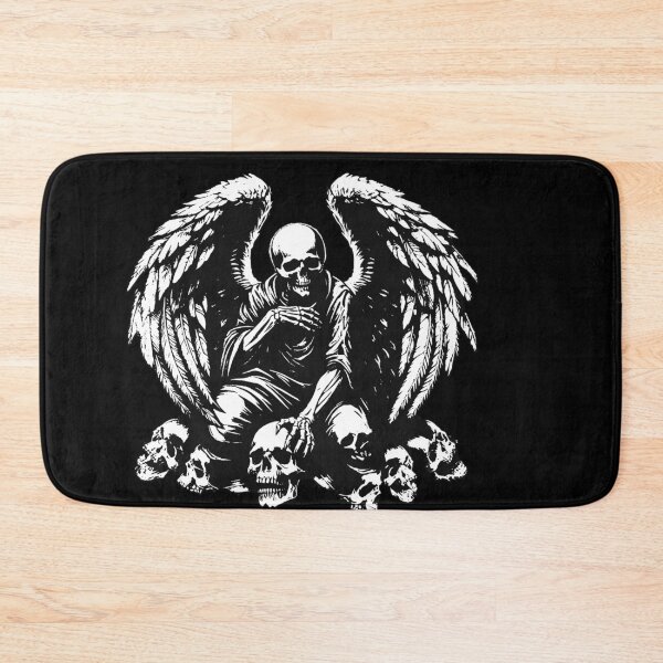 Aperçu de l'œuvre Dark Art Crâne Ange Visage avec Ailes Horreur Grunge Vintage créée et vendue par MORSPECTIVE.
