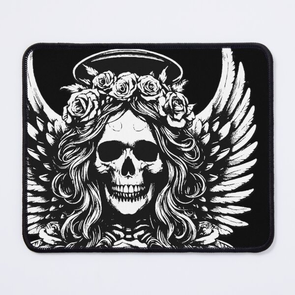 Item preview, Dark Art Skull Angel Face with Wings Horror Grunge Vintage designed and sold by MORSPECTIVE.
