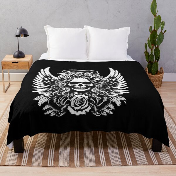 Item preview, Dark Art Skull Angel Face with Wings Horror Grunge Vintage designed and sold by MORSPECTIVE.