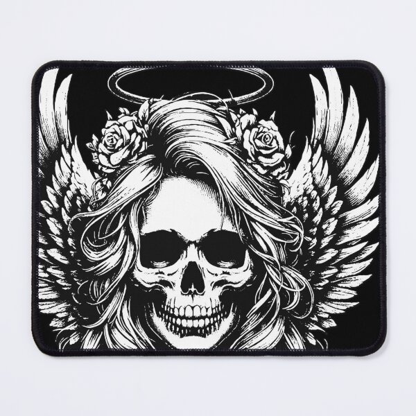 Item preview, Dark Art Skull Angel Face with Wings Horror Grunge Vintage designed and sold by MORSPECTIVE.