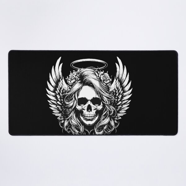 Item preview, Dark Art Skull Angel Face with Wings Horror Grunge Vintage designed and sold by MORSPECTIVE.
