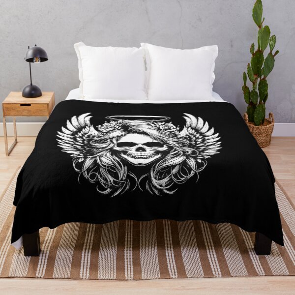 Item preview, Dark Art Skull Angel Face with Wings Horror Grunge Vintage designed and sold by MORSPECTIVE.
