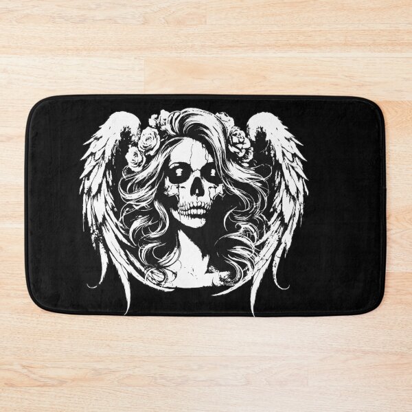 Aperçu de l'œuvre Dark Art Crâne Ange Visage avec Ailes Horreur Grunge Vintage créée et vendue par MORSPECTIVE.