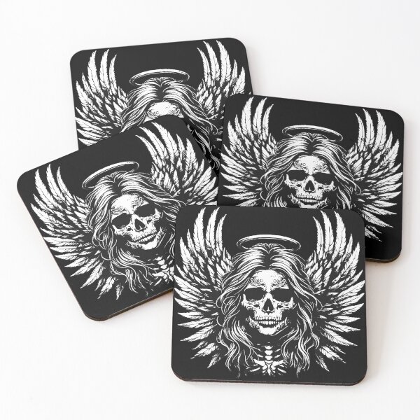 Item preview, Dark Art Skull Angel Face with Wings Horror Grunge Vintage designed and sold by MORSPECTIVE.