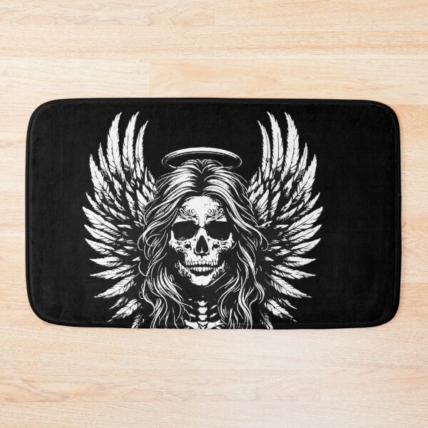 Aperçu de l'œuvre Dark Art Crâne Ange Visage avec Ailes Horreur Grunge Vintage créée et vendue par MORSPECTIVE.