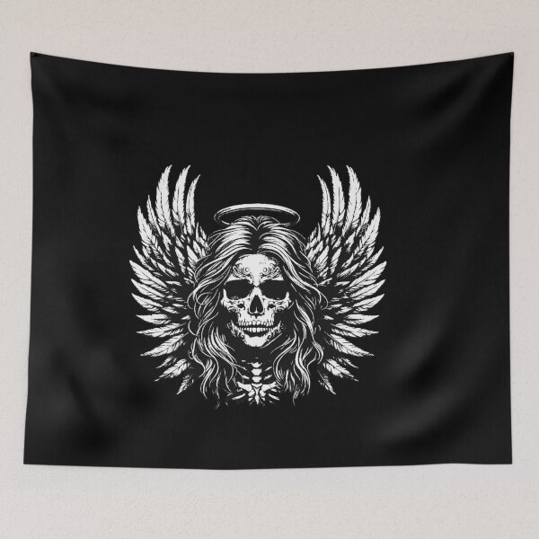 Item preview, Dark Art Skull Angel Face with Wings Horror Grunge Vintage designed and sold by MORSPECTIVE.