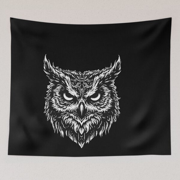Item preview, Dark Art Owl Bird Face Ghost Wild Night Life Animal Vintage designed and sold by MORSPECTIVE.