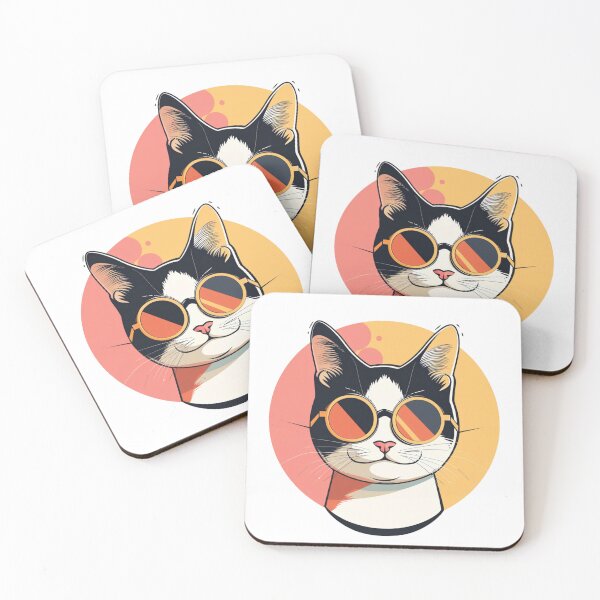 Item preview, cat wearing glasses designed and sold by hanandgil.