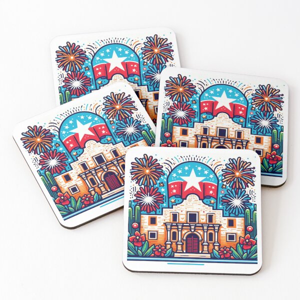 Item preview, The Colorful Texas Alamo: Fireworks Extravaganza on the 4th of July designed and sold by PictoVibe.
