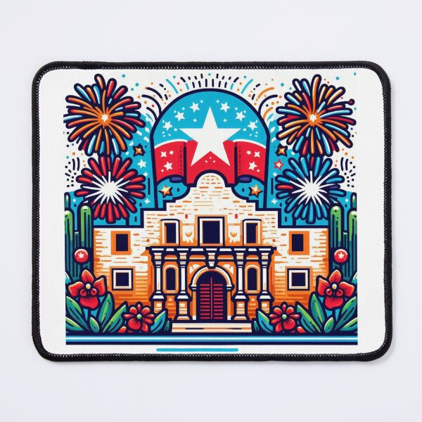 Item preview, The Colorful Texas Alamo: Fireworks Extravaganza on the 4th of July designed and sold by PictoVibe.