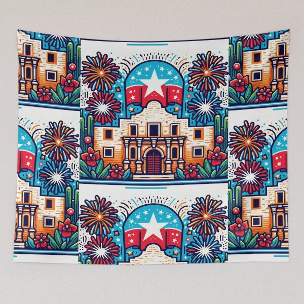 Item preview, The Colorful Texas Alamo: Fireworks Extravaganza on the 4th of July designed and sold by PictoVibe.