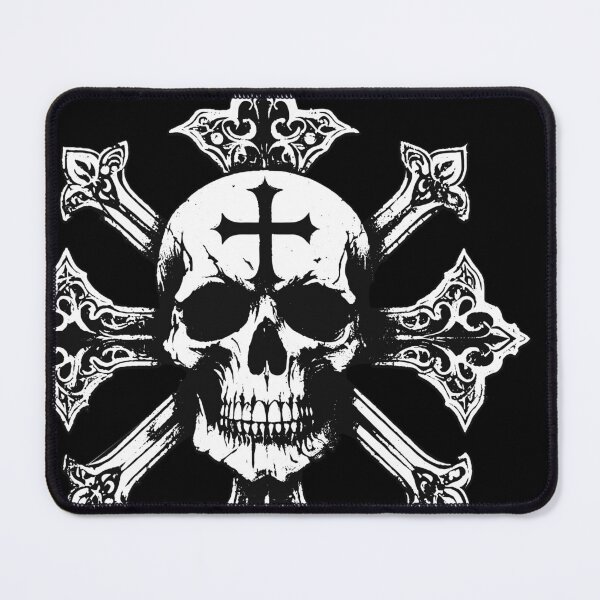 Item preview, Dark Art Skull Head With Cross Sign Bone Tattoo Grunge Vintage designed and sold by MORSPECTIVE.