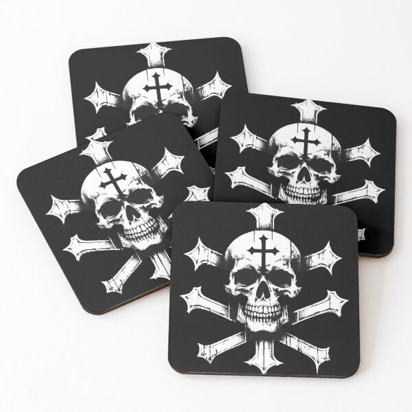 Item preview, Dark Art Skull Head With Cross Sign Bone Tattoo Grunge Vintage designed and sold by MORSPECTIVE.