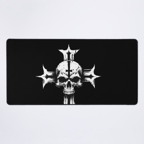 Item preview, Dark Art Skull Head With Cross Sign Bone Tattoo Grunge Vintage designed and sold by MORSPECTIVE.