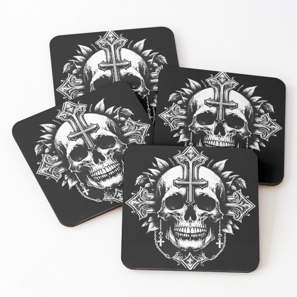 Item preview, Dark Art Skull Head With Cross Sign Bone Tattoo Grunge Vintage designed and sold by MORSPECTIVE.