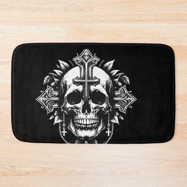 Item preview, Dark Art Skull Head With Cross Sign Bone Tattoo Grunge Vintage designed and sold by MORSPECTIVE.
